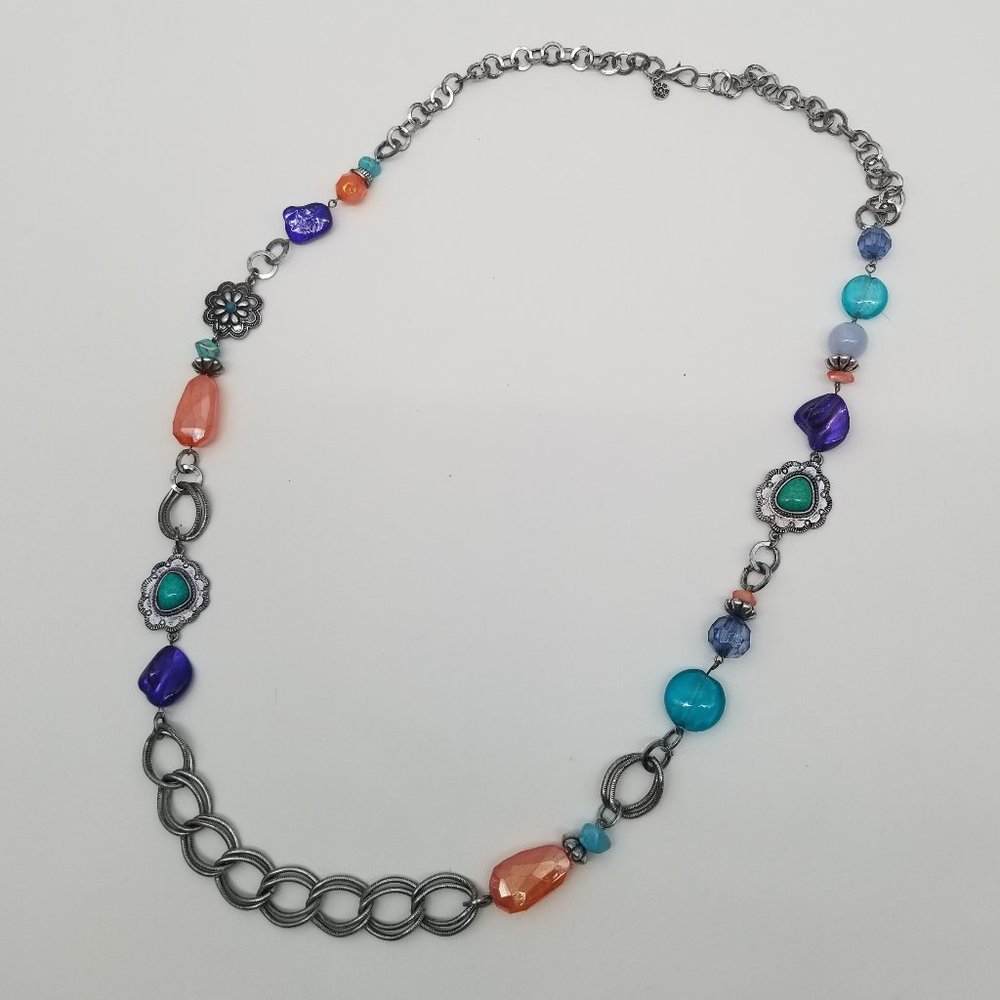 Ruby Rd. | Beaded Silver Tone Necklace - 36"